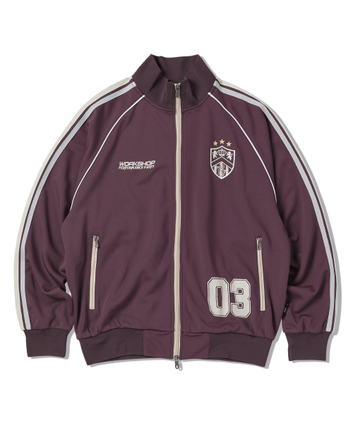 TRAVEL（トラベル）の「コンビネーションテープジャージトラックジャケットバーガンディ（ナイロンジャケット・レディース・その他・SMALL/MEDIUM/LARGE）」の2枚目の写真