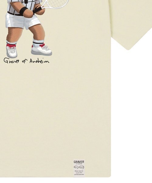 GRAVER（グレーバー）の「[ユニセックス]テニスドッグストリーバー半袖Tシャツ_サンドベージュ（Tシャツ/カットソー・レディース・ベージュ・MEDIUM/LARGE/X-LARGE/SMALL）」の4枚目の写真