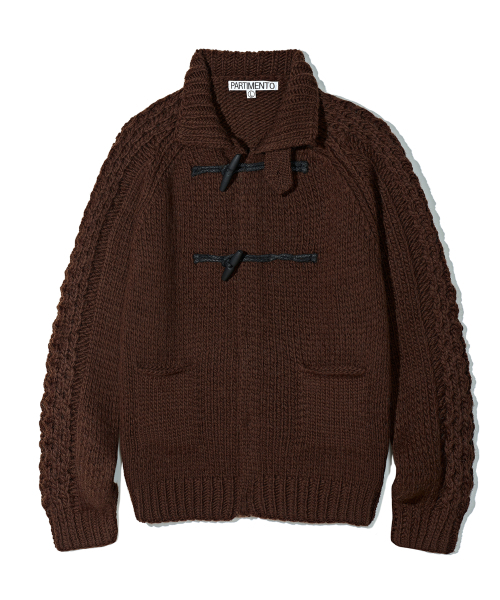 100% Wool Sailor Toggle Knit Jacket — вязаная куртка, коричневый