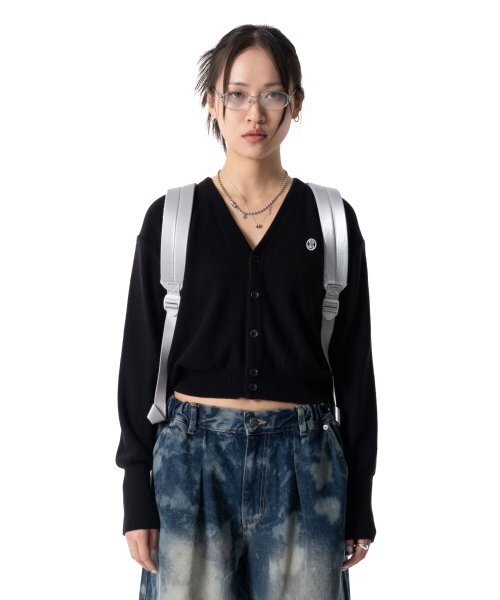 Short Wappen Cardigan (Black) — короткий кардиган с нашивкой (черный)