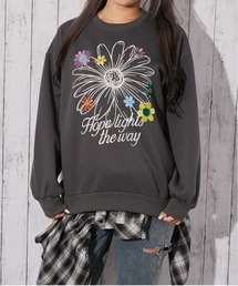 レディースのスウェット（グレー/灰色系・花柄・ボタニカル柄