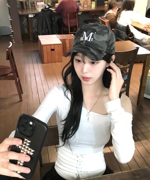 MUCENT(ムセント)の「シグネチャーカモミリタリーボールキャップ(カーキ-ベビーピンク、グレー)(キャップ・レディース・カーキ/グレー・FREE)」の10枚目の写真