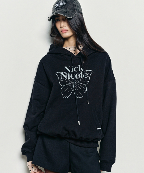 NICK&NICOLE（ニックアンドニコール）の「BUTTERFLY SIGNATURE HOODIE_BLACK SILVER（パーカー・レディース・その他・FREE）」の3枚目の写真