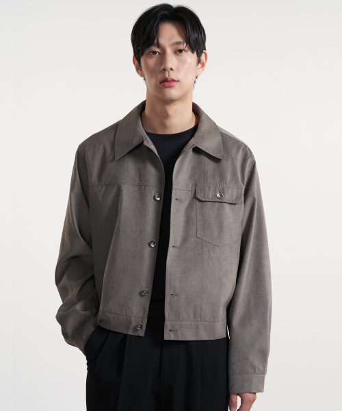 ライトトラッカーシャツジャケット（チャコール）（デニムジャケット