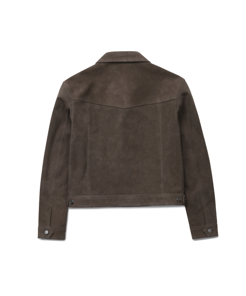 CONNECT KINLOCH（コネクトキンロック）の「[リアルレザー] カウスウェードトラッカージャケット (アッシュブラウン)（ライダースジャケット・メンズ・その他・X-LARGE/MEDIUM/LARGE）」の2枚目の写真