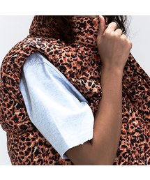 ERER（エルエル）の「ヒョウ柄ダウンベスト オレンジ（ダウンベスト）」