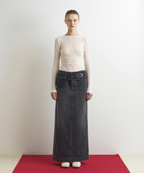 AOPT(アオプト)の「DENIM LONG SKIRT - GRAY(スカート・レディース・その他・SMALL/MEDIUM)」の2枚目の写真