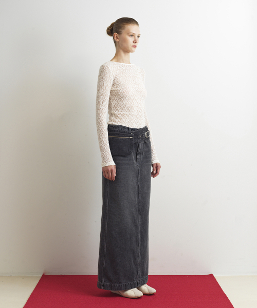 AOPT(アオプト)の「DENIM LONG SKIRT - GRAY(スカート・レディース・その他・SMALL/MEDIUM)」の3枚目の写真