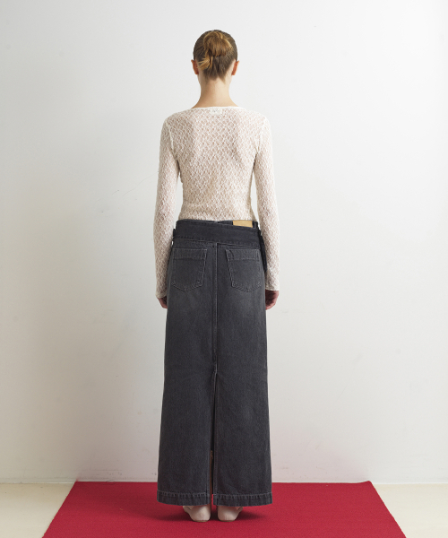 AOPT(アオプト)の「DENIM LONG SKIRT - GRAY(スカート・レディース・その他・SMALL/MEDIUM)」の4枚目の写真