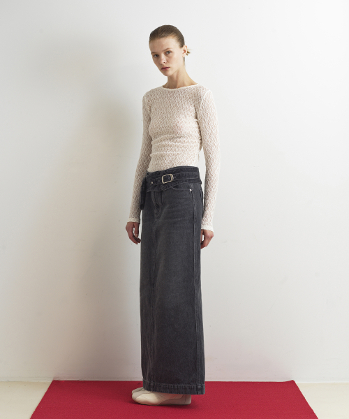 AOPT(アオプト)の「DENIM LONG SKIRT - GRAY(スカート・レディース・その他・SMALL/MEDIUM)」の5枚目の写真