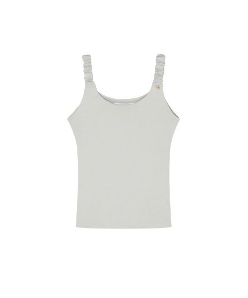 MAYVERU(メイバーユー)の「Cookie Wrinkle Sleeveless T-Shirt _ Gray(Tシャツ/カットソー・レディース・ライトグレー・FREE)」の4枚目の写真