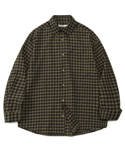 EXCONTAINER(エックスコンテナ)の「モダンスモークチェックシャツ (セージカーキ)(シャツ/ブラウス・メンズ・その他・X-LARGE/LARGE/MEDIUM)」の1枚目の写真
