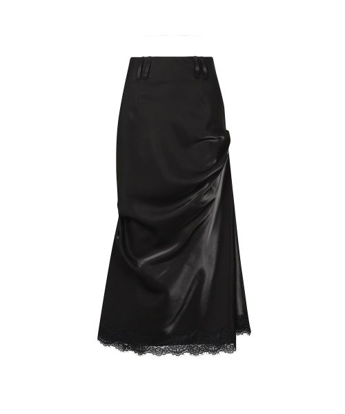 THREE TO EIGHTY(スリートゥエイティー)の「LACE SHIRRING LONG SKIRT BLACK(スカート・レディース・その他・SMALL/MEDIUM)」の4枚目の写真