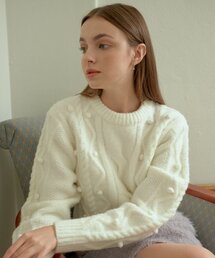 [SET] フラッフィーボールウールニット + バラクラバアイボリー