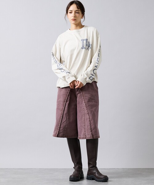woadblue（ウォードブルー）の「【157/イチゴーナナ】HALF TUCK SHORTS / デニムハーフパンツ（デニムパンツ・レディース・バイオレット・S）」の2枚目の写真