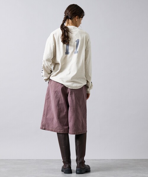 woadblue（ウォードブルー）の「【157/イチゴーナナ】HALF TUCK SHORTS / デニムハーフパンツ（デニムパンツ・レディース・バイオレット・S）」の4枚目の写真