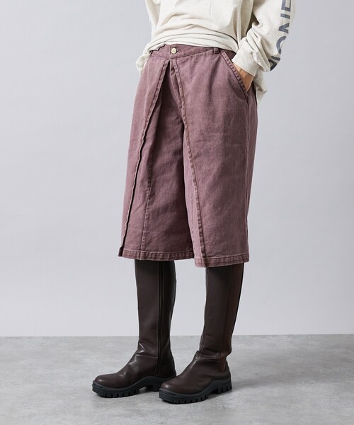 woadblue（ウォードブルー）の「【157/イチゴーナナ】HALF TUCK SHORTS / デニムハーフパンツ（デニムパンツ・レディース・バイオレット・S）」の6枚目の写真