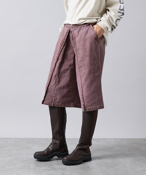 woadblue（ウォードブルー）の「【157/イチゴーナナ】HALF TUCK SHORTS / デニムハーフパンツ（デニムパンツ・レディース・バイオレット・S）」の7枚目の写真