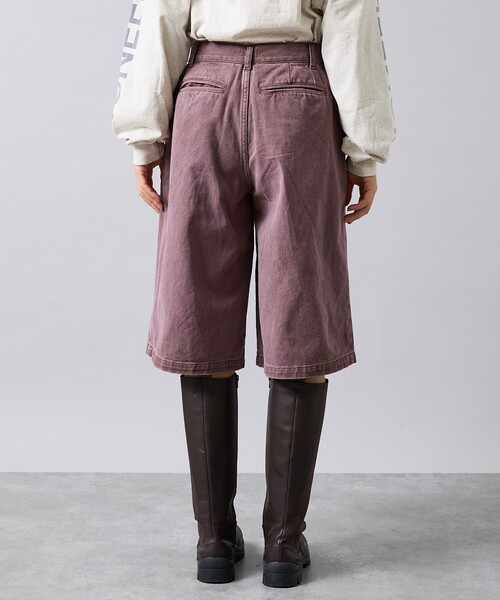woadblue（ウォードブルー）の「【157/イチゴーナナ】HALF TUCK SHORTS / デニムハーフパンツ（デニムパンツ・レディース・バイオレット・S）」の9枚目の写真