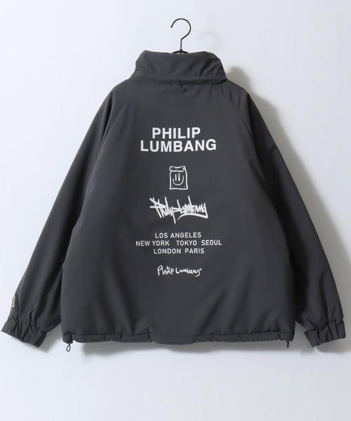Philip Lumbang(フィリップランバン)の「Philip Lumbang/フィリップ・ランバン 2WAY フード脱着 オーバーサイズ 防風 ドローコード パファージャケット パデッドジャケット ファイバーダウンジャケット レディース メンズ(ダウンジャケット/コート・メンズ・チャコール/ブラウン/ブラック・M/L/XL)」の14枚目の写真