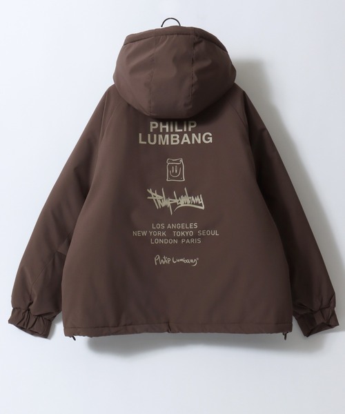 Philip Lumbang(フィリップランバン)の「Philip Lumbang/フィリップ・ランバン 2WAY フード脱着 オーバーサイズ 防風 ドローコード パファージャケット パデッドジャケット ファイバーダウンジャケット レディース メンズ(ダウンジャケット/コート・メンズ・チャコール/ブラウン/ブラック・M/L/XL)」の9枚目の写真