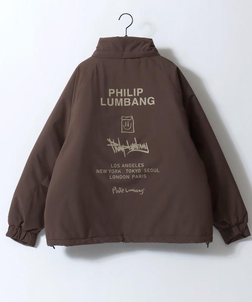 Philip Lumbang(フィリップランバン)の「Philip Lumbang/フィリップ・ランバン 2WAY フード脱着 オーバーサイズ 防風 ドローコード パファージャケット パデッドジャケット ファイバーダウンジャケット レディース メンズ(ダウンジャケット/コート・メンズ・チャコール/ブラウン/ブラック・M/L/XL)」の16枚目の写真