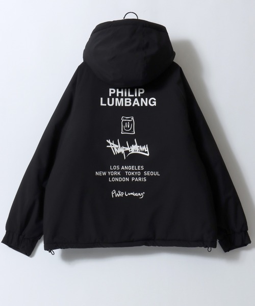 Philip Lumbang(フィリップランバン)の「Philip Lumbang/フィリップ・ランバン 2WAY フード脱着 オーバーサイズ 防風 ドローコード パファージャケット パデッドジャケット ファイバーダウンジャケット レディース メンズ(ダウンジャケット/コート・メンズ・チャコール/ブラウン/ブラック・M/L/XL)」の5枚目の写真