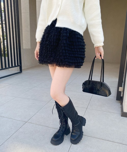 frunco（フランコ）の「チュールミニスカート（スカート・レディース・ブラック/ブラウン/グレー・FREE）」の8枚目の写真