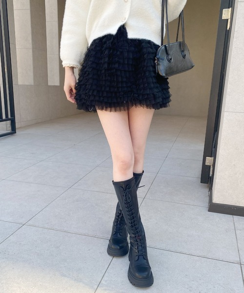 frunco（フランコ）の「チュールミニスカート（スカート・レディース・ブラック/ブラウン/グレー・FREE）」の9枚目の写真