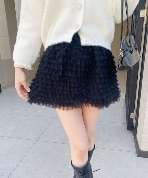 frunco（フランコ）の「チュールミニスカート（スカート・レディース・ブラック/ブラウン/グレー・FREE）」の10枚目の写真