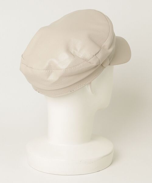 Vini（ヴィニ）の「レザー風キャスケット（キャスケット・レディース・ブラック/アイボリー・ONESIZE）」の3枚目の写真