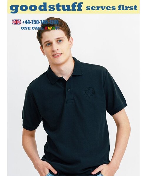 ROYAL CLUB HOLIDAY（ロイヤルクラブホリデー）の「RCH エンブレム ピケカラー 半袖Tシャツ ブラック（ポロシャツ・メンズ・ブラック・SMALL/MEDIUM/LARGE）」の7枚目の写真