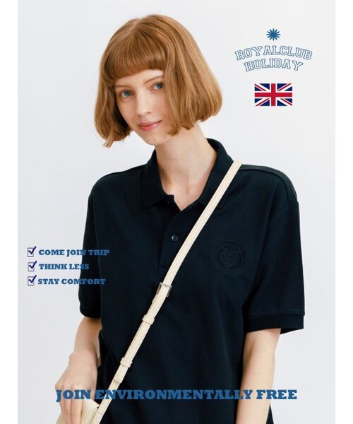 ROYAL CLUB HOLIDAY（ロイヤルクラブホリデー）の「RCH エンブレム ピケカラー 半袖Tシャツ ブラック（ポロシャツ・メンズ・ブラック・SMALL/MEDIUM/LARGE）」の9枚目の写真
