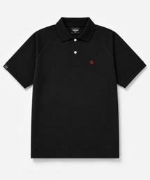 LENGAGEMENT（ランガージュマン）の「クラシックラグランスポーツピケカラーTシャツ[ブラック]（ポロシャツ）」