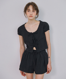 MARROT（マロット）の「Lace Puff Blouse_Black（シャツ/ブラウス）」