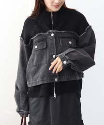 Jines（ジネス）の「デニムドッキングニットブルゾン（ブルゾン）」
