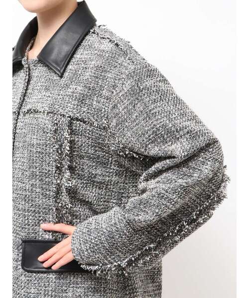 MURUA(ムルーア)の「【セットアップ対応】ツイードミドルジャケット(テーラードジャケット・レディース・ブラック/グレー・FREE)」の19枚目の写真