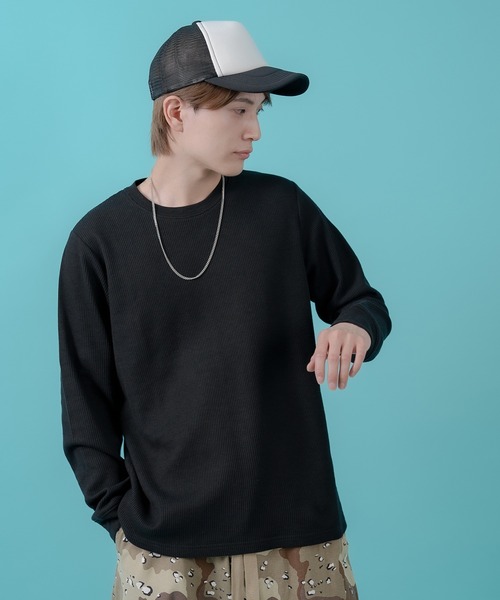 En serio TOKYO(エンソリオトーキョー)の「【SIDEWAYSTANCE】ワッフルC/N長袖Tシャツ(Tシャツ/カットソー・メンズ・杢グレー/ブラック/ホワイト・LARGE/X-LARGE/MEDIUM/SMALL)」の14枚目の写真