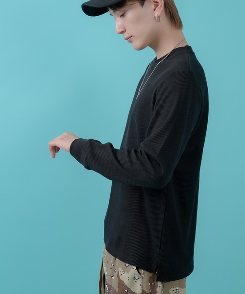 En serio TOKYO(エンソリオトーキョー)の「【SIDEWAYSTANCE】ワッフルC/N長袖Tシャツ(Tシャツ/カットソー・メンズ・杢グレー/ブラック/ホワイト・LARGE/X-LARGE/MEDIUM/SMALL)」の15枚目の写真