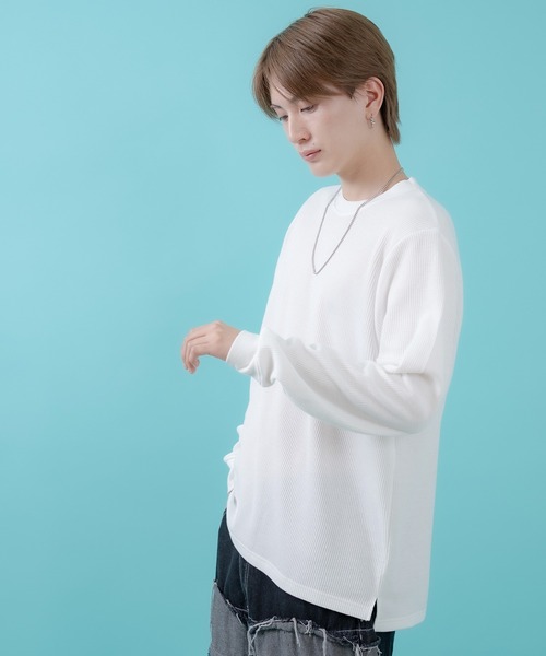 En serio TOKYO(エンソリオトーキョー)の「【SIDEWAYSTANCE】ワッフルC/N長袖Tシャツ(Tシャツ/カットソー・メンズ・杢グレー/ブラック/ホワイト・LARGE/X-LARGE/MEDIUM/SMALL)」の18枚目の写真