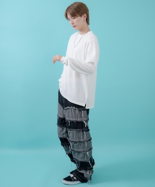 En serio TOKYO(エンソリオトーキョー)の「【SIDEWAYSTANCE】ワッフルC/N長袖Tシャツ(Tシャツ/カットソー・メンズ・杢グレー/ブラック/ホワイト・LARGE/X-LARGE/MEDIUM/SMALL)」の21枚目の写真