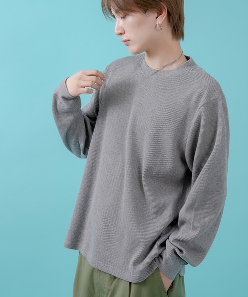 En serio TOKYO(エンソリオトーキョー)の「【SIDEWAYSTANCE】ワッフルC/N長袖Tシャツ(Tシャツ/カットソー・メンズ・杢グレー/ブラック/ホワイト・LARGE/X-LARGE/MEDIUM/SMALL)」の4枚目の写真