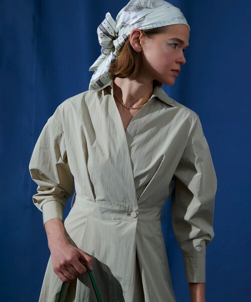 allureville（アルアバイル）の「ラップライクシャツワンピース（ワンピース・レディース・サックスブルー/ベージュ/ネイビー・1/2）」の14枚目の写真