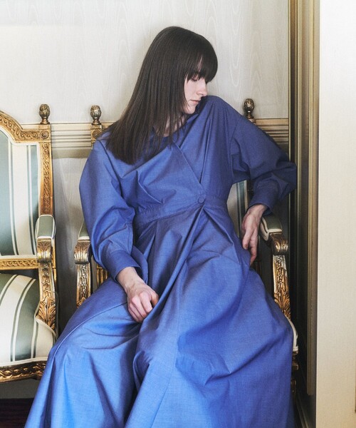 allureville（アルアバイル）の「ラップライクシャツワンピース（ワンピース・レディース・サックスブルー/ベージュ/ネイビー・1/2）」の21枚目の写真