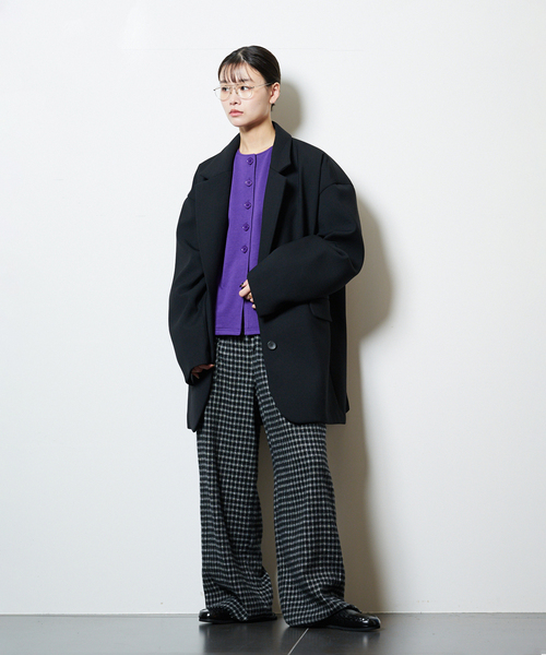 CITYSHOP（シティーショップ）の「SWEAT CARDIGAN：スウェット（カーディガン/ボレロ・レディース・ブラック/パープル・FREE）」の11枚目の写真