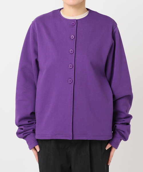 CITYSHOP（シティーショップ）の「SWEAT CARDIGAN：スウェット（カーディガン/ボレロ・レディース・ブラック/パープル・FREE）」の17枚目の写真