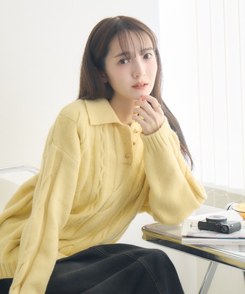 セール】【RU.TI.LE】ボタンアップ衿付きニット（ニット/セーター