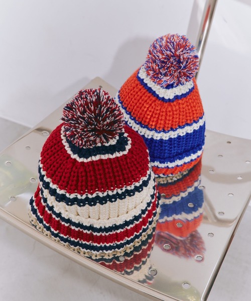 サトムラプロデュース】しましま帽子 588068（ニットキャップ/ビーニー