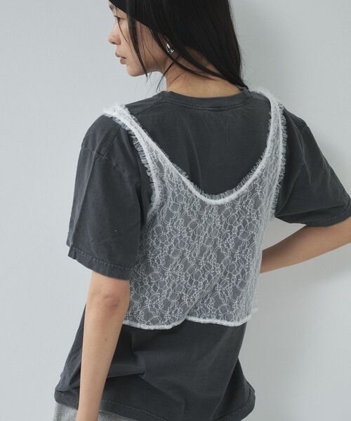 GALLEST（ギャレスト）の「レースビスチェ（シャツ/ブラウス・レディース・ブラック/ホワイト・38）」の8枚目の写真