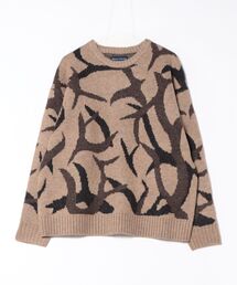 many men many mind（メニーメンメニーマインド）の「【SR】【it】【many men many mind】モヘアタッチ総柄ルーズシルエットジャガードクルーネック（ニット/セーター）」